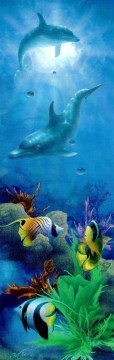 魚の水族館 Painting - 海中のハナカイ